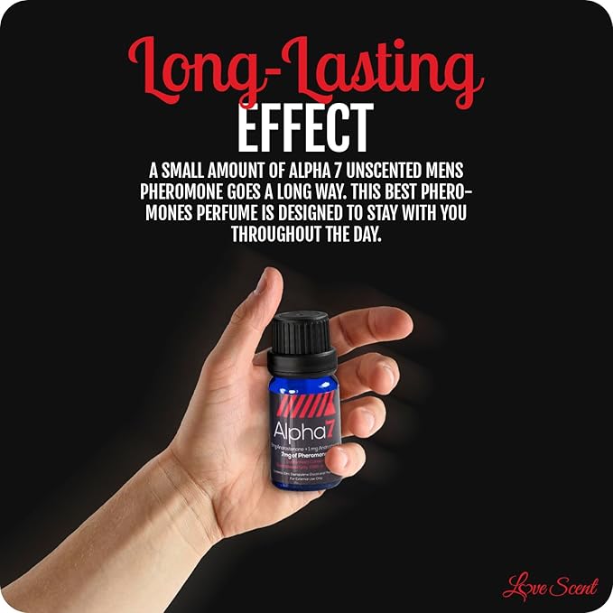 Alpha 7 Unscented - Pheromone Cologne for Men with Pure Pheromones - High Concentration Blend to Attract Women - Top Selling Perfume Oil Designed to Complement Your Scent (2x (10 ml))