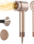 Dreame Glory Mix High-Speed Hair Dryer, Dual Voltage, 3 Magnetic Nozzles, Perfume Infusion, Customized Fragrant Drying, NTC Control, 300M Negative lons, 110,000RPM Motor, 336g Lightweight, Gold
