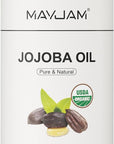 Jojoba Carrier Oil for Skin Pure Massage Oils 16 fl.oz.Cold Pressed Unrefined Natural Jojoba Oil for Hair,Face Body,Ear Stretch,Nails,Deeply Moisturizing for Essential Oils Mixing