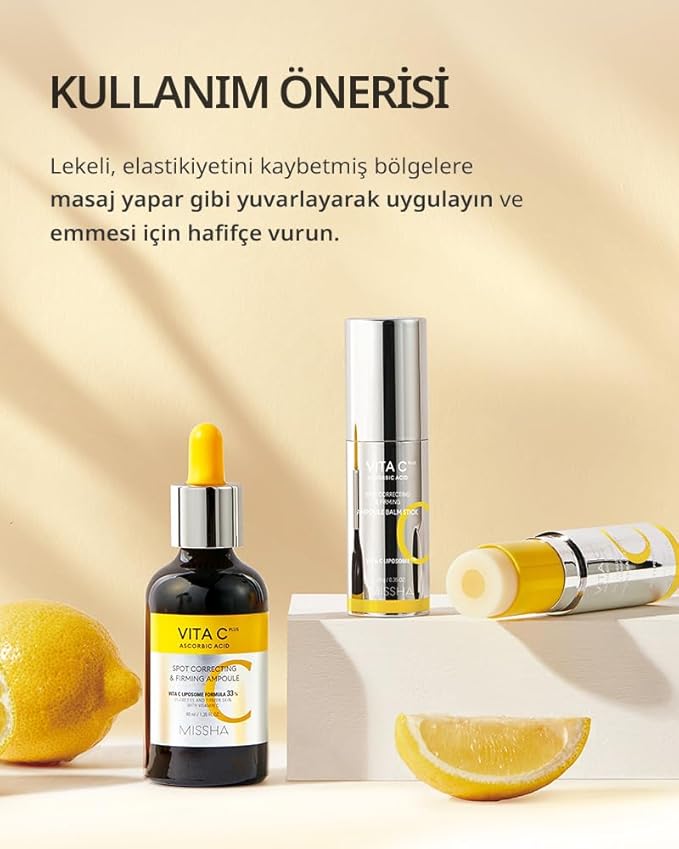 MISSHA Vita C Plus Ampoule Balm Facial Serum Stick - Instant Wrinkle Care, Nourishing Ampoule Balm, Stocking Stuffers