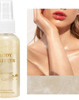 MAEPEOR Body Glitter Spray 4 Colors Quick-Drying and Non-Sticky Body Glitter Spray Moisturizing Bronze Body Shimmer for Face Hair Body (80ML, 01 Pearl White)