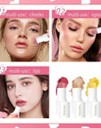 Makeup Sticks Set, Matte Cream Blush Stick for & Moisturizer)