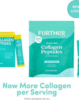 Further Food Unflavored Collagen Peptides Powder Stick Packs, Grass-Fed Pasture-Raised Hydrolyzed Type 1 & 3 Protein, Gut Health + Joint, Hair, Skin, Nails, Paleo Keto Sugar-Free 8.47 oz