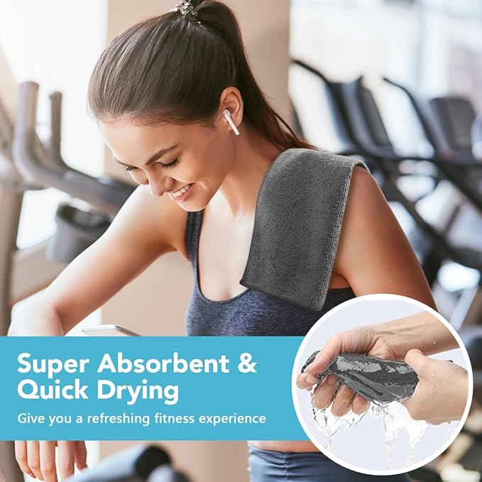 Orighty Wash Cloths Bulk Towels Set 200 Pack, Highly Absorbent and Soft Feel Microfiber Face Cloths, Multi-Purpose Washcloths & Hand Towels for Bathroom, Hotel, Spa, and Gym, 12x12 Inch, Grey