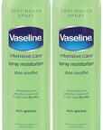 Vaseline Aloe Soothe Spray 2-Pack – Non-Greasy, Fast-Absorbing All-Over Soothing Moisturizer for Dry Skin, 6.5 Oz Ea