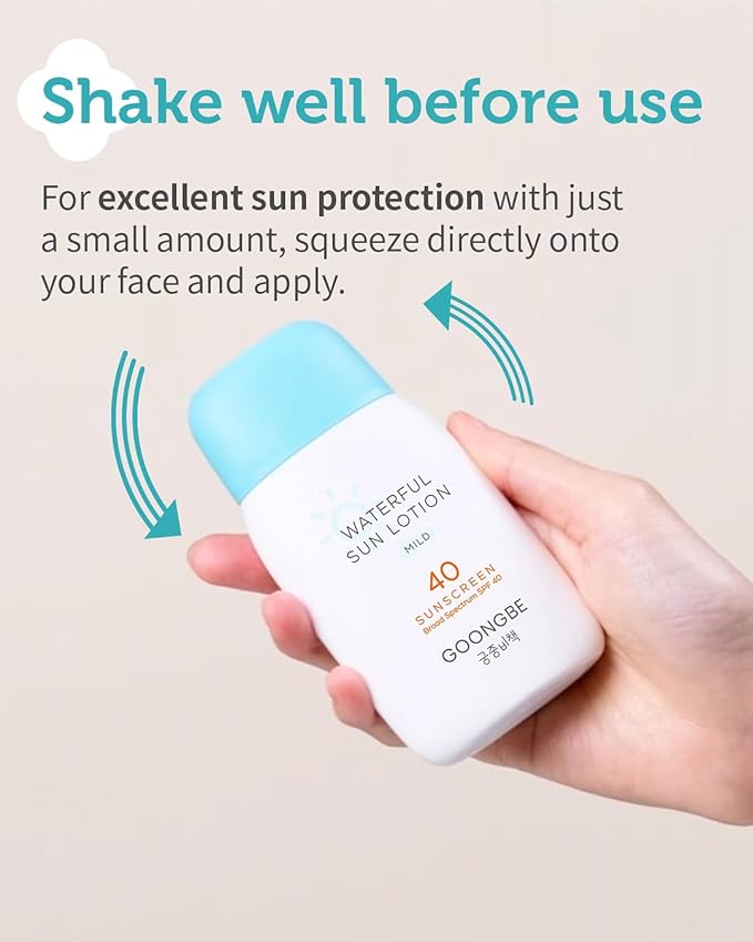 GOONGBE Sun Lotion SPF 40 & Sun Stick SPF 50-100% Zinc Oxide Mineral Sunscreen - No White Cast - Vegan Reef-Safe for Babies Kids Adults - Korean Skincare, 2.82oz & 0.49oz