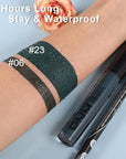 evpct 2Pcs Matte Dark Green Lipstick and Lip Liner Gloss Makeup Set matt Matte Liquid Lipstick Long Lasting Set 24H and with Lip Liner 23#