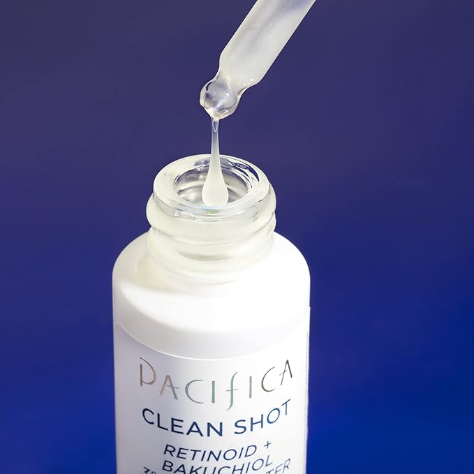 Face Serum by Pacifica - Clean Shot Retinoid 3% Solution with Bakuchiol – Anti-Aging Facial Serum with Advanced Retinoid Complex for Fine Lines & Wrinkles, Vegan & Cruelty-Free, 0.8 oz
