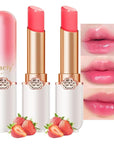 Kaely 2Pcs Strawberry Hydrating Lipstick Tinted Lip Balm, Color Changing PH Lipstick Makeup, Korean Magic Lip Stain Long Lasting Waterproof, labiales magicos 24 horas originales