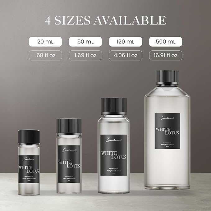Scentiment Diffuser Oil - White Lotus | Aromatherapy Home Fragrance | Inspired by Four Seasons® Hotel | Luxurious Scent with Notes of Wild Fig, Vetiver, Almond, Sandalwood (120 mL)