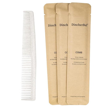 Hair Combs Bulk, Disposable Wheat Straw Combs Individually Wrapped Combs for Hotel, Travel, Airbnb, Charity, Church, Homeless (Pack of 50)