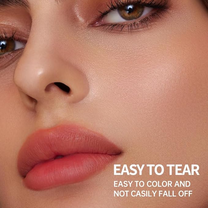 Matte Lip Stain Peel Off Lip Gloss& Lip Liner 2-in-1: One end defines lips with precision liner, the other peels off to reveal long-lasting, waterproof, smudge-proof, transfer-proof matte color.6#