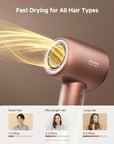 DREAME Hair Glory Combo High-Speed Hair Dryer, 110,000 RPM Motor, 300 Million Negative Ions, Fast-Dry in 2 Minutes, Lightweight & Quiet, Smart Temp Control, Ideal for Smooth, Shiny Hair