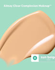 Almay Clear Complexion Acne Foundation Makeup with Salicylic Acid, Medium Coverage, Soft Matte Finish, Hypoallergenic, Cruelty- & Fragrance-Free, Dermatologist Tested, 600 Sun Beige, 1 fl oz