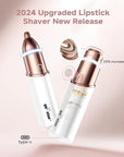 Eyebrow Facial Trimmer: 2 in1 Rechargeable Facial Hair Removal and Eyebrow Shaver - Face Lips Body Painless Facial Razor with Replacement Heads