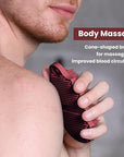 Silicone Body Scrubber Silver-Infused Dual-Sided 3-in-1 for Shower, Body Cleaning+Massage+Exfoliator Body Brush Buffer for Men and Women, Silicone Loofah, Non-Slip Handle (Burgundy)