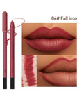 KISSIO Lip Liner,Creamy Lip Pencil,Long Lasting Lip Liner with Sharpener,Matte Finish,Smooth and Soft,Non Dry,Easy to Use,Cruelty free,0.02 oz,06 Fall into