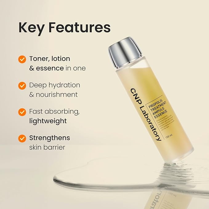 CNP Honey Glow Booster Toner (5.07 fl. oz) - Hydrating Honey Ceramide Toner with Propolis Extract & Hyaluronic Acid, Soothing, Nourishing, for Glass Skin, Gifts for Women, Korean Skin Care