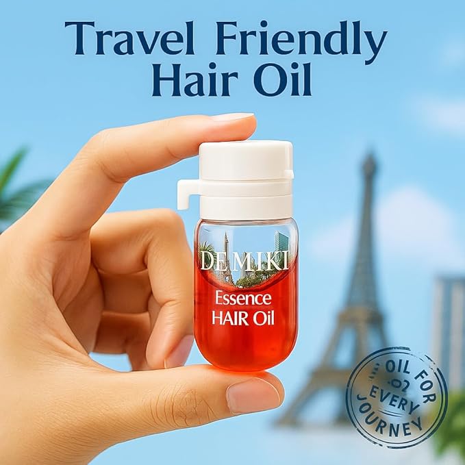 DEMIKI Hair Oil For Frizzy Hair With Coconut Oil - Hair Treatment For Dry Damaged Hair, Hair Perfume Oil For Curly Hair, Frizz Control Hair Care Products, Mini Bottles Hair Oil For Damaged Hair, 12pcs