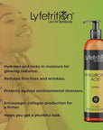 Lyfetrition Hyaluronic Acid Serum for Skin, Moisturizing and Hydrating Serum for All Types of Skin, 100% Natural Face Serum with Vitamin C & Aloe Vera (12 Fl Oz), Clear Serum, (Lyfe7581)