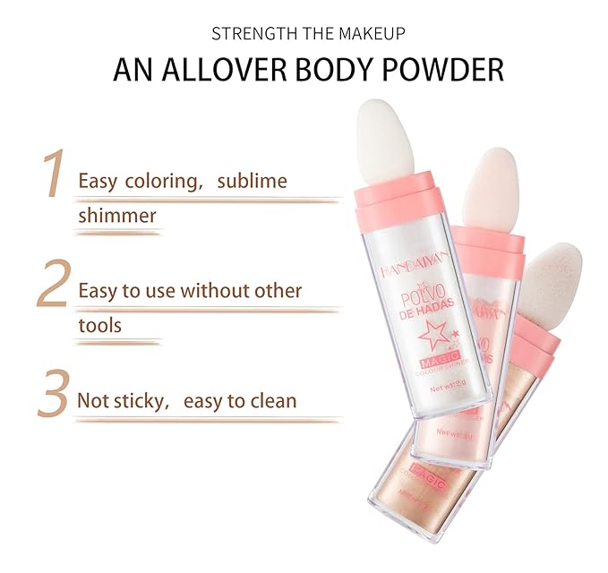 AKARY Body Glitter, Fairy Polvo De Hadas Shimmer