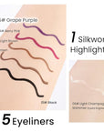 Kaely 1.5mm Skinny Gel Eyeliner Pencil,Grape Purple Cat Eye Liner Makeup Pen,Cream Smooth Eyeliner Crayon,delineador de ojos contra el agua,Waterproof Long Lasting 16 Hour,Vegan & Cruelty Free,05