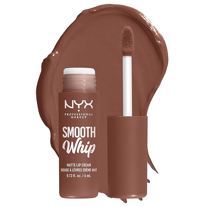 NYX PROFESSIONAL MAKEUP Smooth Whip Matte Lip Cream, Long Lasting, Moisturizing, Vegan Liquid Lipstick - Memory Foam (Cool Caramel)