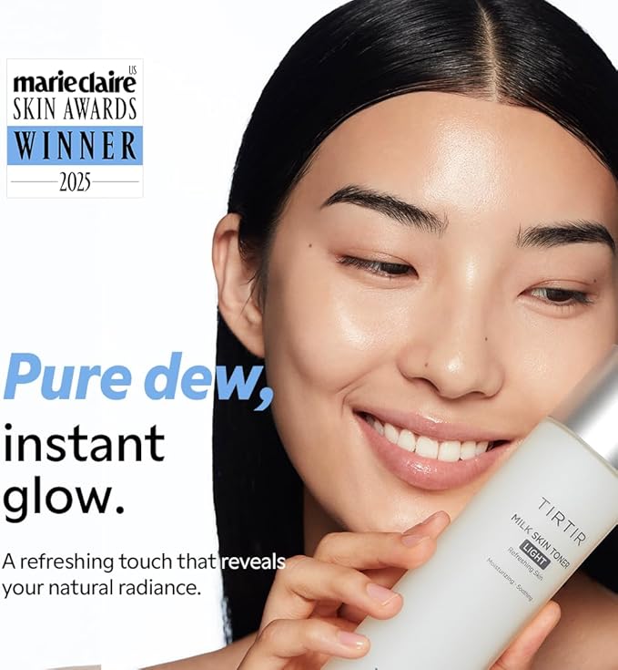 TIRTIR Milk Skin Toner Light | Instant Hydration with 4% Niacinamide, Pore-Tightening, Vegan Toner for Acne-Prone, Sensitive & Oily Skin, Fungal Acne Safe, Panthenol, Allantoin, Vitamin B