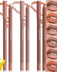evpct 3Pcs Nude Brown Burnt Orange Matte Long Lasting Wear Lip Liner Pencils Makeup Set for Shaping & Sculpting Lips, No Transfer Waterproof Pigmented Lip Liner Crayon lipliners Lipstick Pencil 2+3+9