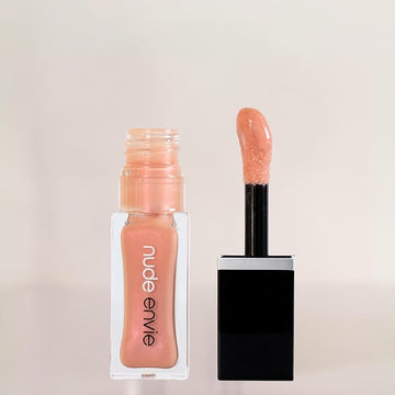 nude envie - Lip Gloss - High-Shine Finish - Moisturizing & Easy Application - Luxury Hydration - Non-Sticky Formula - With Vitamin E & Glycine Soja Oil - Vegan, Paraben-Free & Cruelty-Free - Shimmer