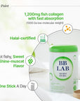 BB LAB Low Molecular Collagen Biotin Plus, Halal Collagen, Powder Supplement, Korean Marine Collagen, Fish Collagen Peptides, Biotin, Vitamin C, Fast Absorption, Shine Muscat Flavor