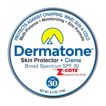 Dermatone Skin Protector w/Zinc | Skin Balm for Face & Lips | Barrier Cream for Sun, Wind & Cold | SPF 30 Zinc Sunscreen | Moisturize, Heal & Repair Dry Skin, 0.5 oz