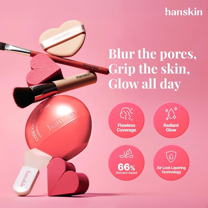 Hanskin Code on Double D Cream Foundation, Full Coverage Korean Liquid Skin Tint Foundation, Semi-Matte Finish, Lightweight Pore-Perfecting Base, 1.18 Fl Oz (23N NATURAL BEIGE)