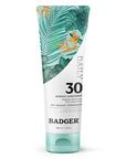 Badger Mineral Daily Sunscreen with Zinc Oxide, SPF 30, Lightweight & Easy to Apply w/No White Cast, Moisturizing Organic Sunscreen, Reef Safe, Vegan, Unscented, 4 fl oz