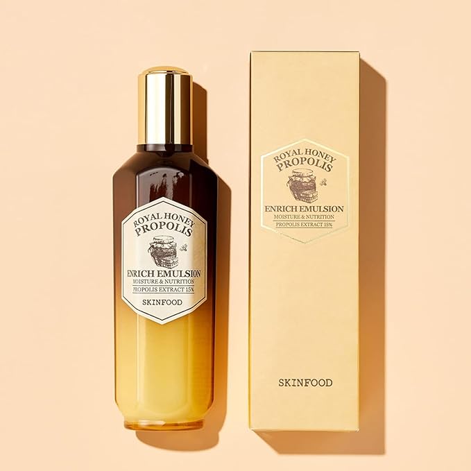 SKINFOOD Royal Honey Essential Emulsion 160ml (5.41 fl.oz.) - Concentrated Aged Honey Skin Nourishing & Hydrating Essential Emulsion, Skin Moisturizing & Glowing for Dry and Rough Skin