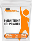 BulkSupplements.com L-Ornithine HCl Powder - L-Ornithine Hydrochloride, Ornithine Supplement - Amino Acids Supplement, Gluten Free, 1000mg per Serving, 1kg (2.2 lbs) (Pack of 1)