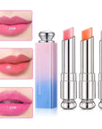 evpct 3Pcs Peach Strawberry Orange Color Changing Change Lipstick Lip Balm Set for Women Korean Magic Lipstick Color Change Changing Lip Tint Tinted Stain Balm Long Lasting Waterproof Crystal Lipstick