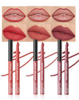 Matte Lip Liner Pencil Set 3 Pack, Long-Lasting Waterproof Lip Liners, Smudge-Proof and High Pigment Lip Liner Kit, Smooth Application for Defining & Shaping Lips, Non-Fading Matte Finish-3#