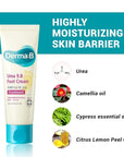 Derma B | Urea 9.8% Foot Cream | Foot Lotion for Dry Cracked Heel Treatment | Camellia Oil, Urea Cream for Feet | Hypoallergenic Leg Cream for Sensitive Skin | Woody Scent Foot Care | 2.7 fl oz (80ml)