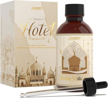 SALUBRITO Hotel Essential Oil, W-Hotel White Tea Fragrance Oil - Inspired by 5 Star Hotel, 4 Fl.Oz (120ml), Luxury Gift for Women, Men, Strong Scented Oil for Diffuser, Candle & Soap Making