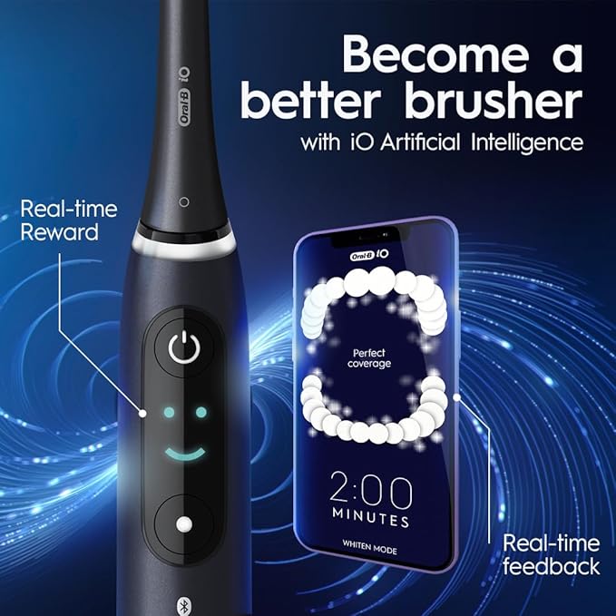 Oral-B iO Series 8 Electric Toothbrush with 2 Replacement Brush Heads, Violet Ametrine