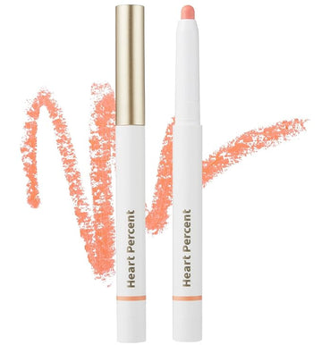Heart Percent Dote On Mood Lip Pencil, Long-Lasting Creamy Lip Crayon Smooth Color Liner Retractable Lipstick Pencil 0.8g, #05. Apricot Coral
