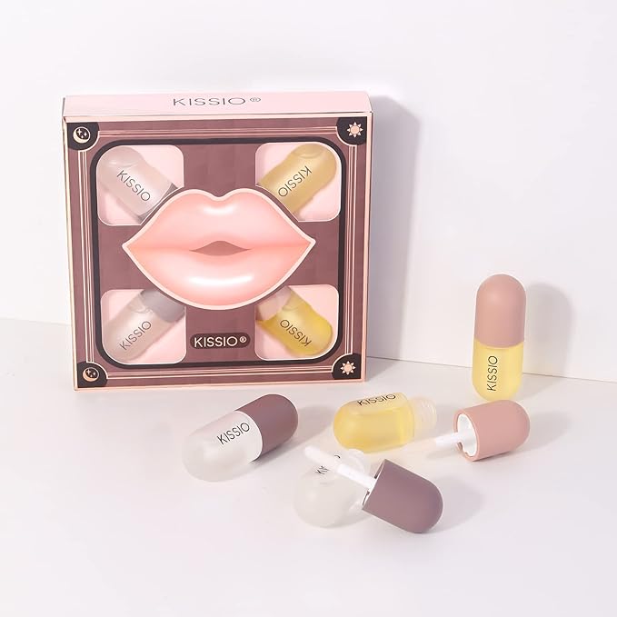 KISSIO Lip Plumper Set,Natural Lip Plumper ml*4