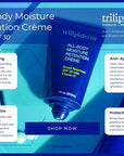 Trilipiderm All-Body Moisture Retention Crème with SPF 30, Vitamin D - 8oz Airless Pump Sunscreen