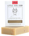 Little Seed Farm Organic Goat’s Milk Soap – 3 Pack of Geranium Rose Facial and Body Bars – Natural, Handmade, Cruelty Free – Uplifting and Balancing for Oily, Dry and Combination Skin, Net Wt. 4.75oz