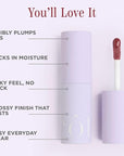 Côte Beauty's Mulberry Peptide Lip Shine, Ultra Hydrating & Long-Lasting Mauve Plumping Lip Gloss for Women with Hyaluronic Acid, Shea Butter & Jojoba Oil, Vegan & Cruelty-Free, 0.12 Fl Oz