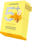 numbuzin No.5 Sheet Mask | Vitamin Spotlight Sheet Mask | Glutathione and Vitamin C | Reduces Hyperpigmentation, Improves Skin Complexion | Gentle and non-irritating | 5 sheet