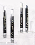 evpct Dazzling Grey Shimmer Cream Eye Shadow Brightener Sticks Set for Eyes, Grey Shimmery Matte Pencil Eye shadow Applicator Stick Pen Palette Makeup Waterproof sombras en crema para ojos 02#