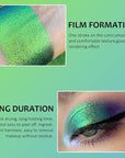 AMY'S DIARY Green Teal Duochrome MultiChrome Chameleon Liquid Metallic Eyeshadow, High-Impact Multi-Dimensional Finish,Green Silky Smooth and High Pigment Holographic Glitter Eyeshadow Makeup (#03)