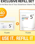 numbuzin No.5 Toner Pads Refill Set | Vitamin-Niacinamide Concentrated Pad | Double-Sided | Glutathione, Niacinamide, PHA & LHA | Exfoliation, Hyperpigmentation Care (140 Pads)